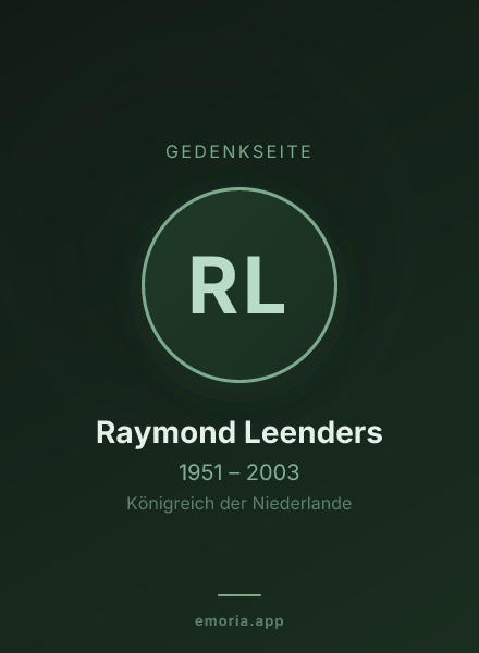 Gedenkportrait von Raymond Leenders