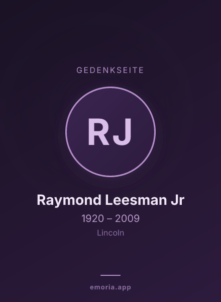 Gedenkportrait von Raymond Leesman Jr