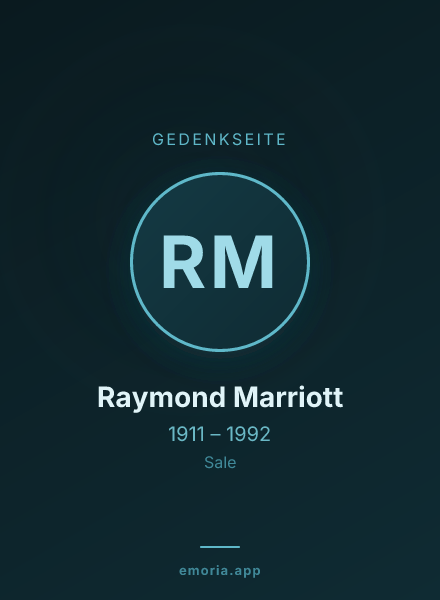 Gedenkportrait von Raymond Marriott