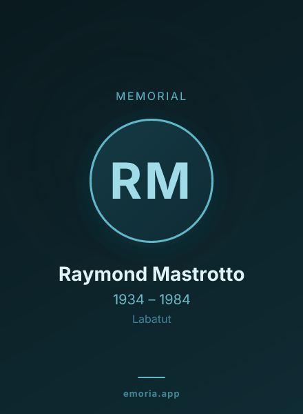 Memorial portrait of Raymond Mastrotto