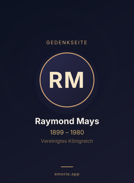 Gedenkportrait von Raymond Mays