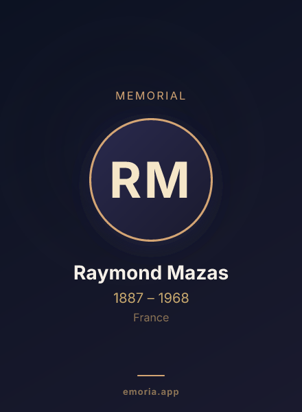Memorial portrait of Raymond Mazas