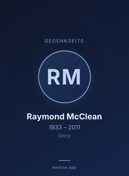 Gedenkportrait von Raymond McClean