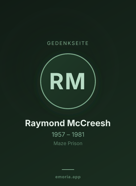 Gedenkportrait von Raymond McCreesh