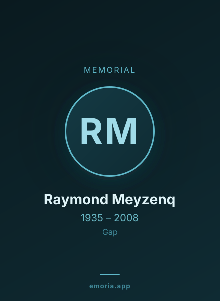 Memorial portrait of Raymond Meyzenq