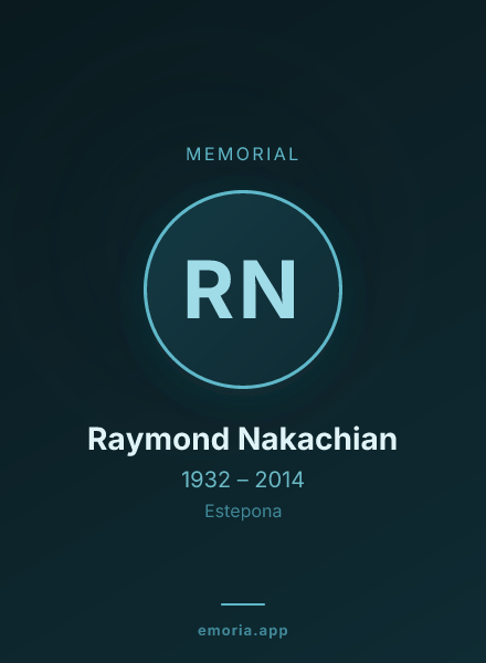 Memorial portrait of Raymond Nakachian