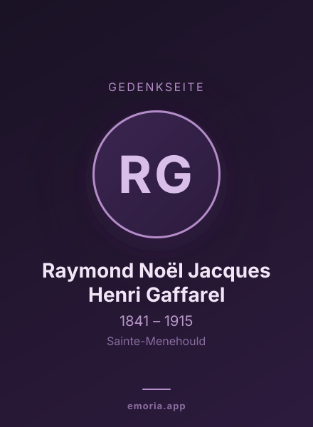 Gedenkportrait von Raymond Noël Jacques Henri Gaffarel