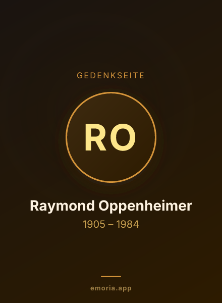 Gedenkportrait von Raymond Oppenheimer