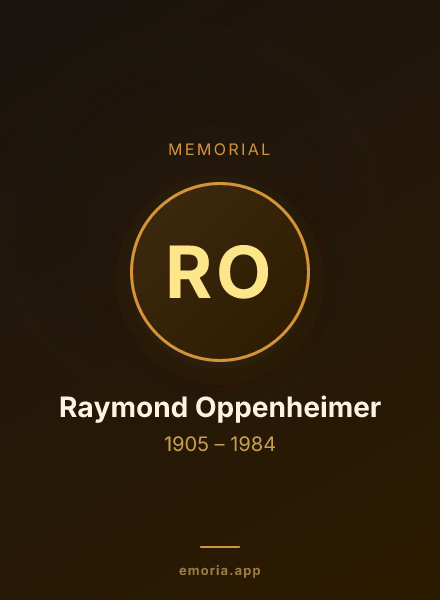 Memorial portrait of Raymond Oppenheimer