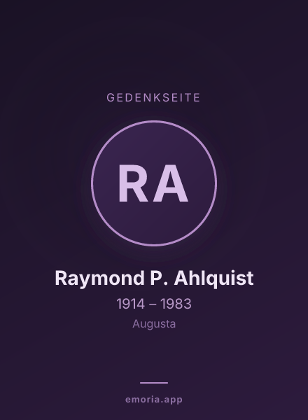 Gedenkportrait von Raymond P. Ahlquist