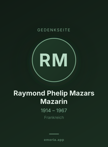 Gedenkportrait von Raymond Phelip Mazars Mazarin