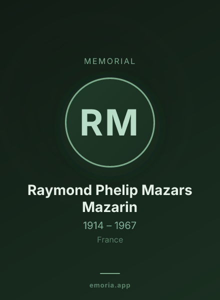 Memorial portrait of Raymond Phelip Mazars Mazarin