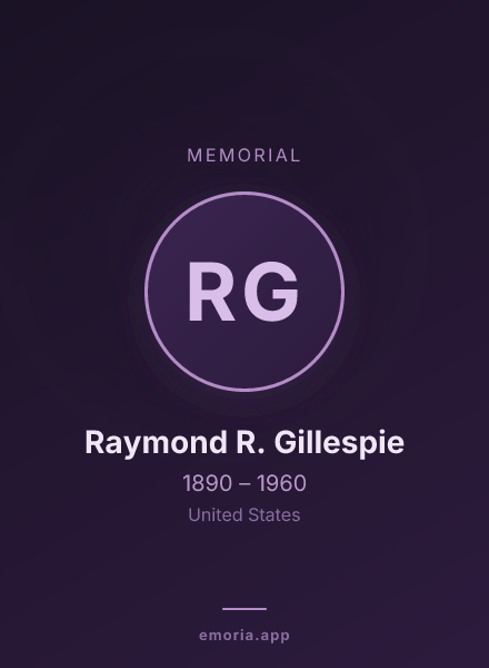 Memorial portrait of Raymond R. Gillespie
