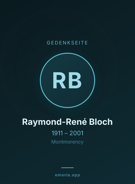 Gedenkportrait von Raymond-René Bloch