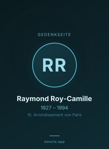 Gedenkportrait von Raymond Roy-Camille