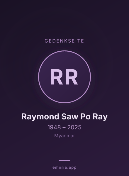 Gedenkportrait von Raymond Saw Po Ray