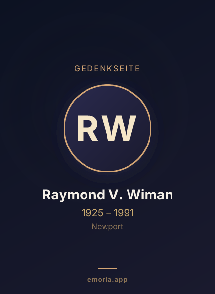 Gedenkportrait von Raymond V. Wiman