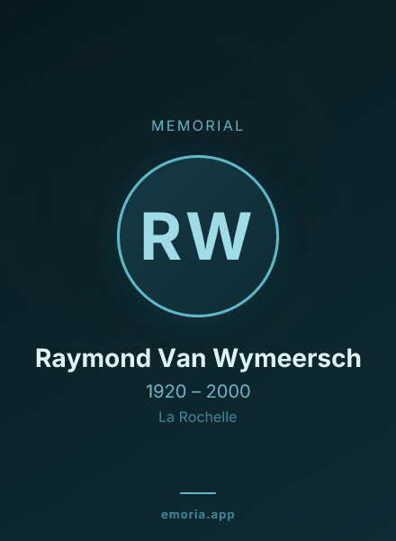 Memorial portrait of Raymond Van Wymeersch