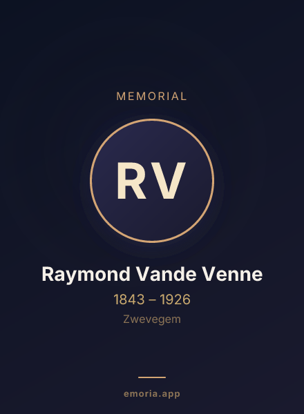 Memorial portrait of Raymond Vande Venne