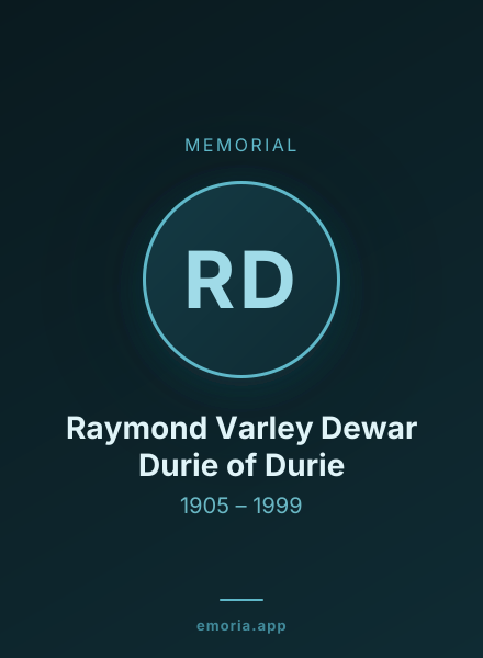 Memorial portrait of Raymond Varley Dewar Durie of Durie