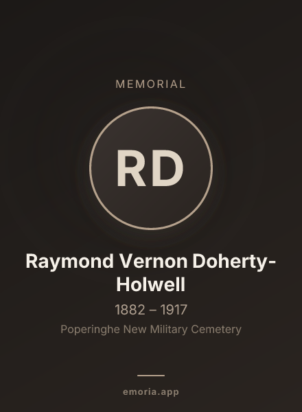 Memorial portrait of Raymond Vernon Doherty-Holwell
