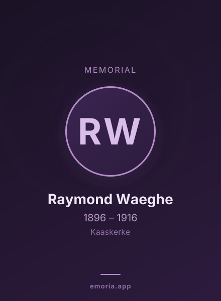 Memorial portrait of Raymond Waeghe