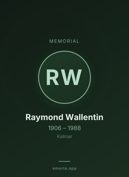 Memorial portrait of Raymond Wallentin