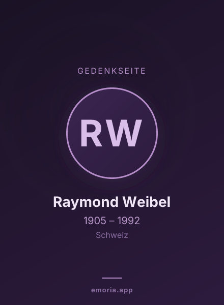 Gedenkportrait von Raymond Weibel