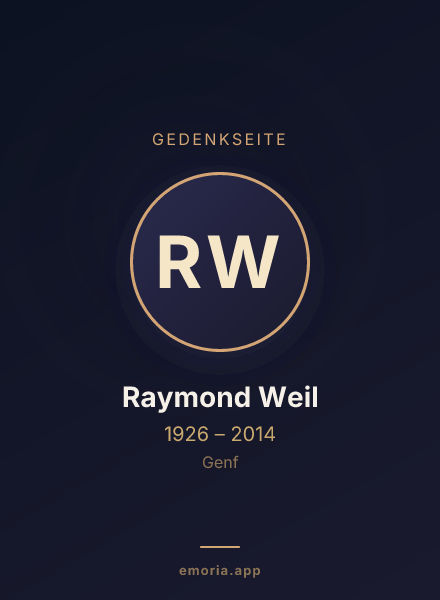 Gedenkportrait von Raymond Weil