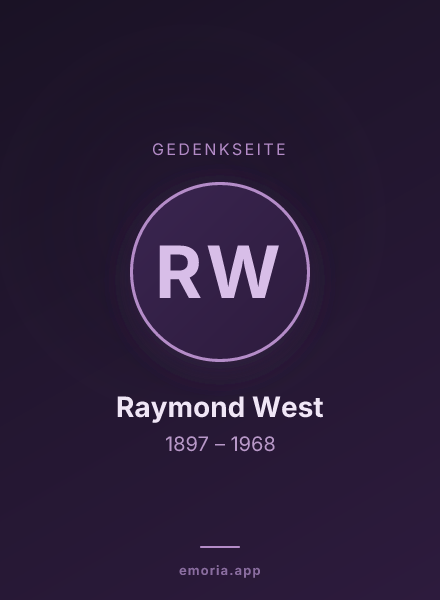 Gedenkportrait von Raymond West