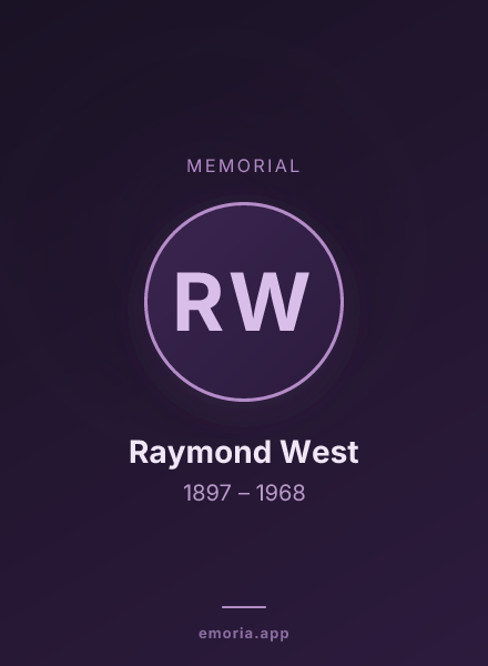 Memorial portrait of Raymond West