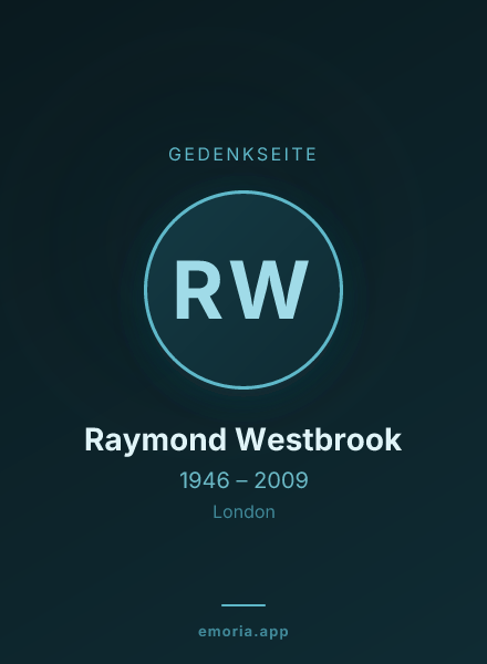 Gedenkportrait von Raymond Westbrook