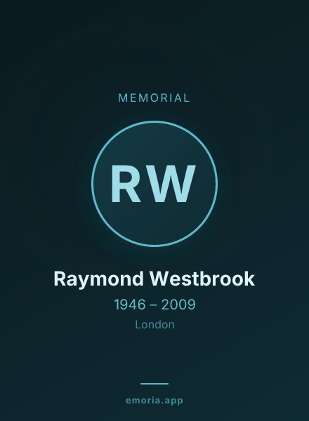 Memorial portrait of Raymond Westbrook
