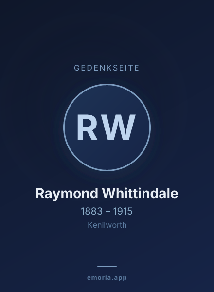 Gedenkportrait von Raymond Whittindale
