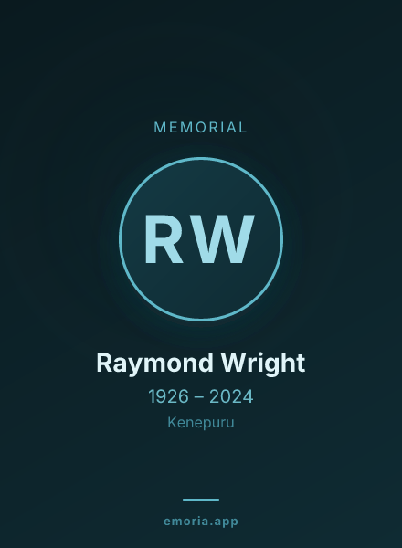 Memorial portrait of Raymond Wright