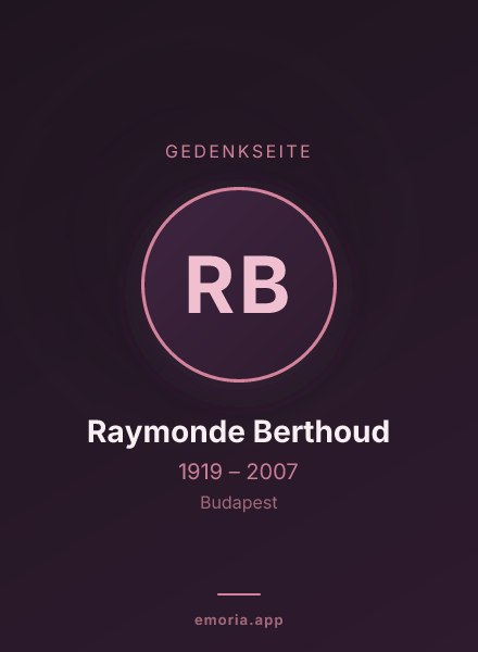 Gedenkportrait von Raymonde Berthoud
