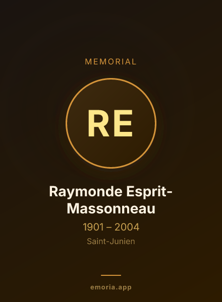 Memorial portrait of Raymonde Esprit-Massonneau