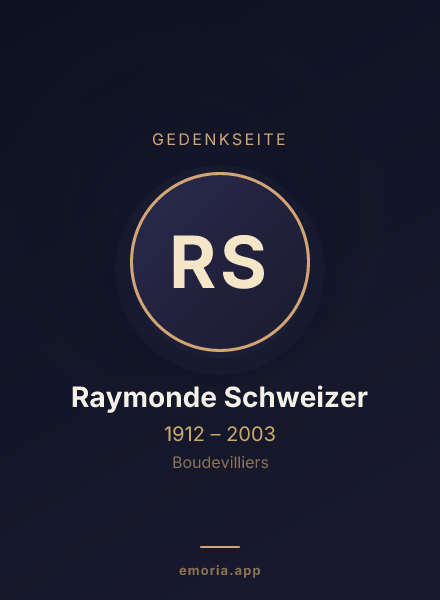 Gedenkportrait von Raymonde Schweizer