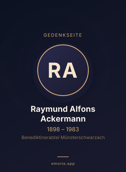 Gedenkportrait von Raymund Alfons Ackermann