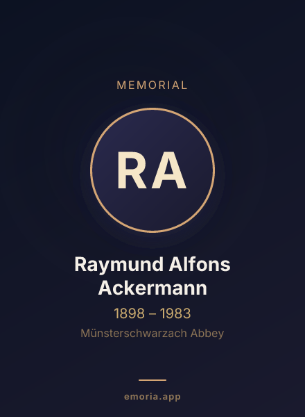 Memorial portrait of Raymund Alfons Ackermann