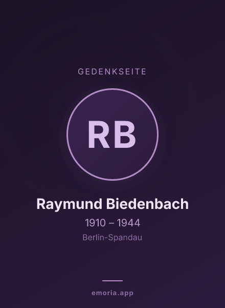 Gedenkportrait von Raymund Biedenbach