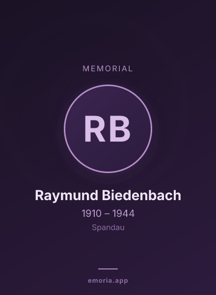 Memorial portrait of Raymund Biedenbach