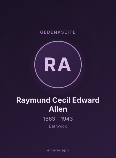 Gedenkportrait von Raymund Cecil Edward Allen