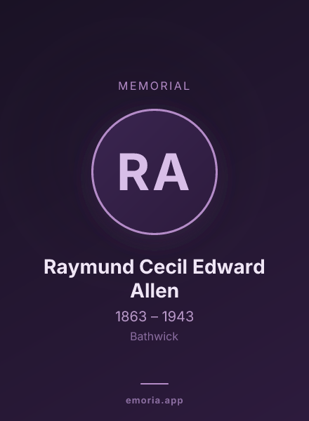 Memorial portrait of Raymund Cecil Edward Allen
