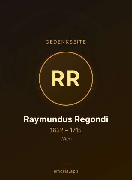 Gedenkportrait von Raymundus Regondi
