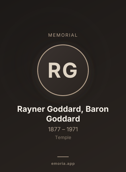 Memorial portrait of Rayner Goddard, Baron Goddard