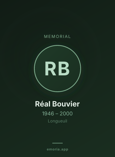Memorial portrait of Réal Bouvier