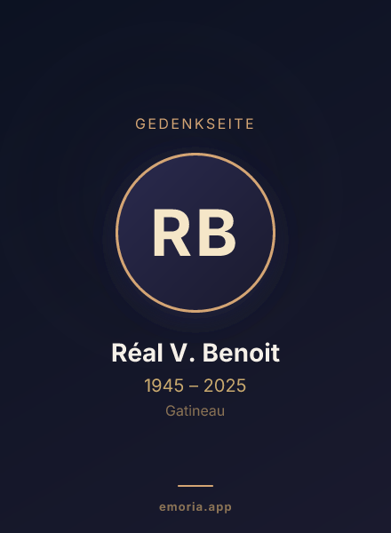 Gedenkportrait von Réal V. Benoit