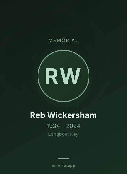 Memorial portrait of Reb Wickersham