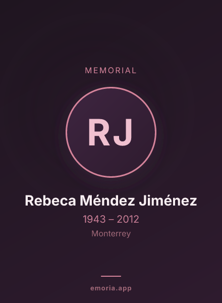 Memorial portrait of Rebeca Méndez Jiménez